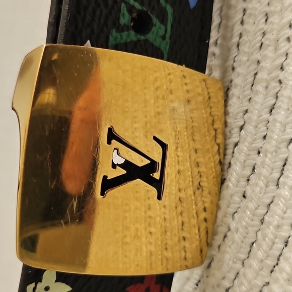 🔴SOLD🔴.           Rare Murakami Louis Vuitton Multicolor Belt with Gold Buckle - Picture 4 of 15